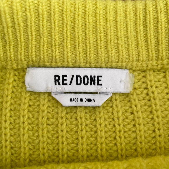 Re/done cozy wool Green Lime sweater - Size Small - Picture 6 of 8